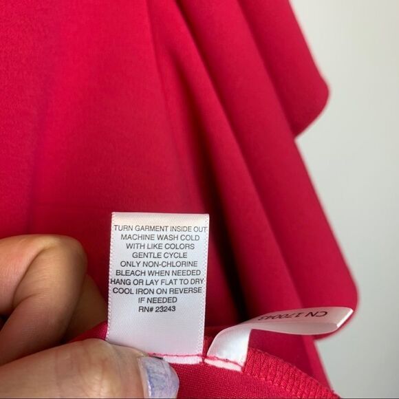 NWT NY&CO Solid Pink Ruffle Short Sleeve Short Sleeve Blouse Scoop Neck size XL - Picture 7 of 12